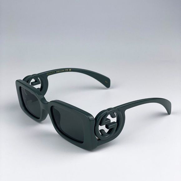 Gucci GG1325S 003 Sunglasses Grey Smoke Grey Rectangle Unisex
